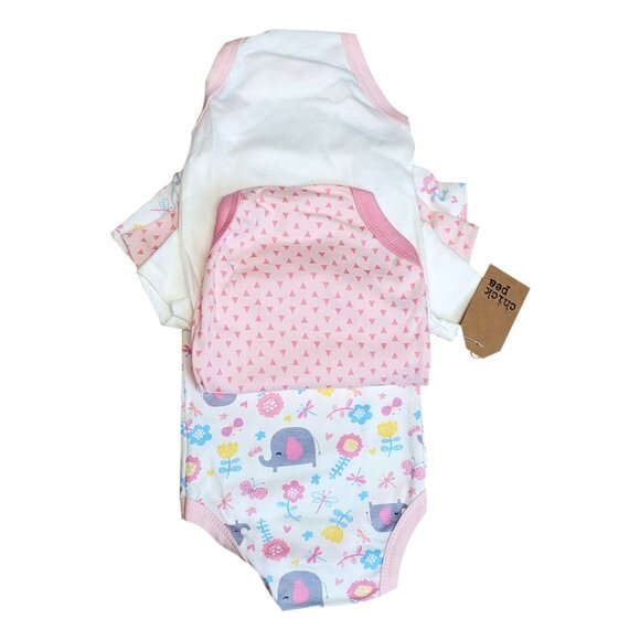 Chick Pea 3 Pack Bodysuits 3-6M Snap Closures, 100% Cotton - Picture 3 of 9